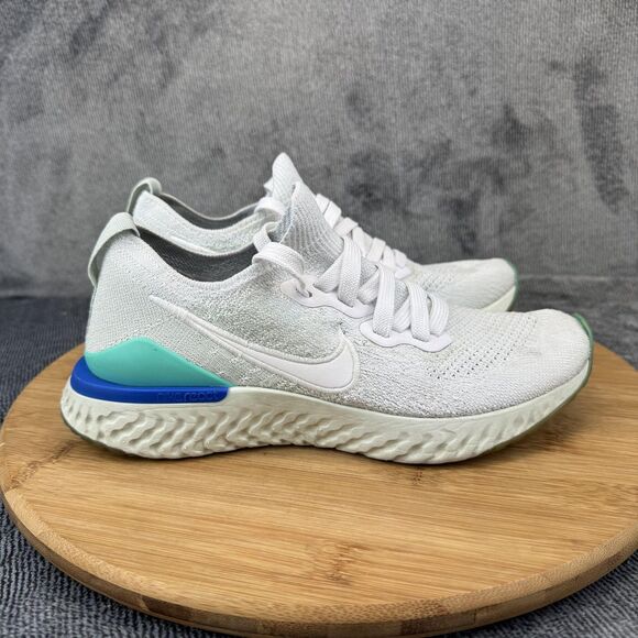 Nike Epic React Flyknit 2 Shoes Womens Size 6.5 White Teal Running BQ8927-105 - Picture 3 of 11